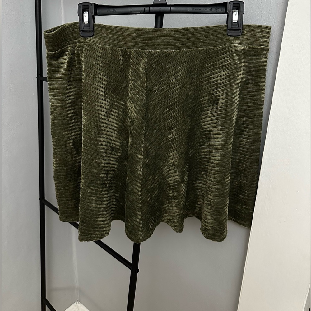 NEW! SO Juniors Corded Velour Skater Skirt, Olive Green, Size XL